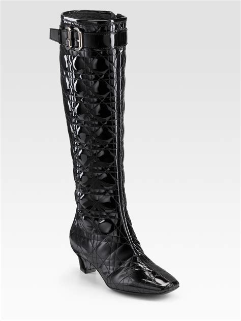 dior black patent boots|Dior leather boots for women.